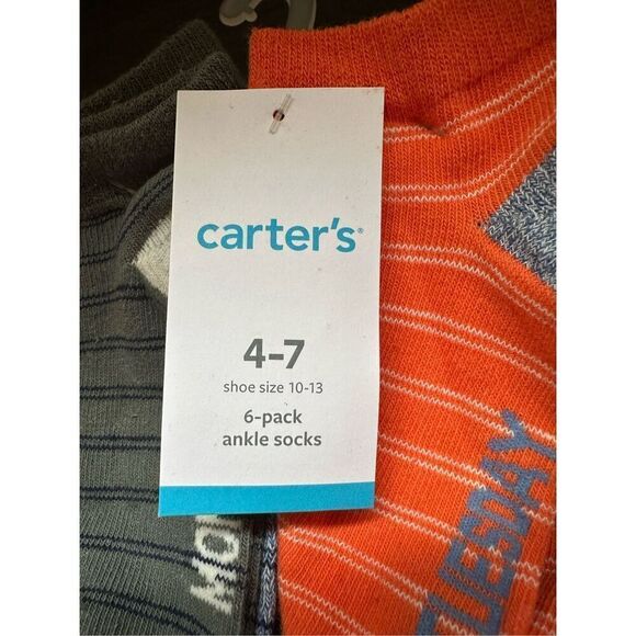 Carter’s days of the week ankle socks bundle of 4,6 packs 4–7 years - Picture 2 of 8